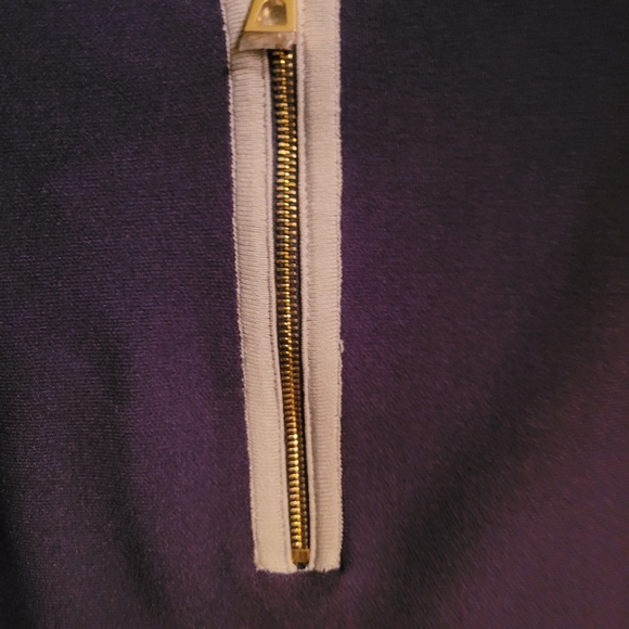 Sail to Sable Dark Blue Grey Accents Shaped Long-sleeve Top Ponte Knit L - Picture 6 of 10